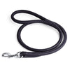 Dogline Soft Round Leather Leash Black (1/2x4')