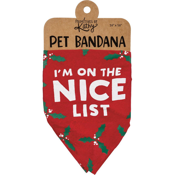 PBK Pet Bandana Nice List (Small)