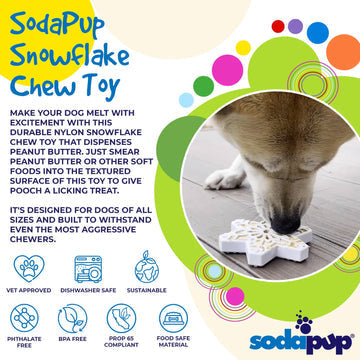 SodaPup Snowflake Ultra Durable Nylon Dog Chew Toy