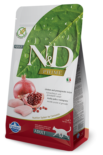 Farmina Prime N&D Natural & Delicious Grain Free Adult Chicken & Pomegranate Dry Cat Food