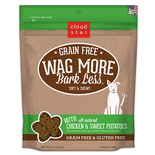 Cloud Star Wag More Bark Less Soft and Chewy Grain Free Chicken and Sweet Potatoes Dog Treats