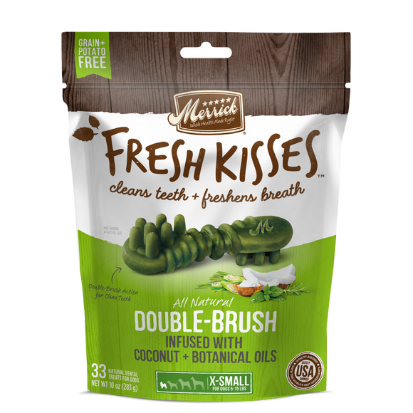 Merrick Fresh Kisses Grain Free Coconut Oil and Botanicals Extra Small Dental Dog Treats