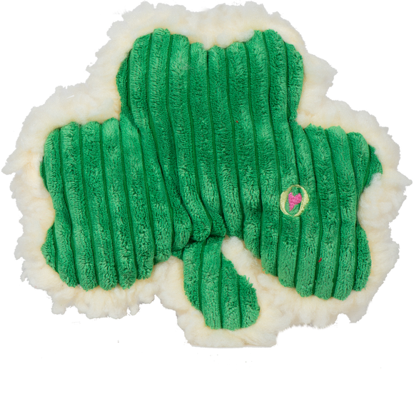 HuggleHounds HuggleFleece® & Corduroy Shamrock Plush Dog Toy
