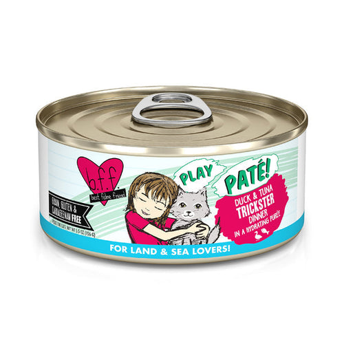 Weruva BFF PLAY Paté Duck & Tuna Trickster Dinner in a Hydrating Purée Cat Food (5.5 oz - 8pk)