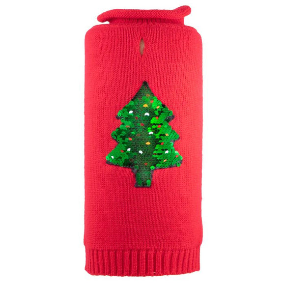 The Worthy Dog Reversible Sequins Tree Sweater