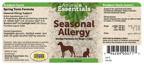 Animal Essentials Seasonal Allergy Support for Dogs and Cats