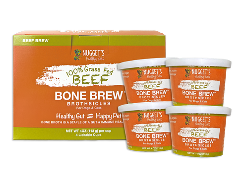 Nugget's Healthy Eats 100% Grass-Fed Beef Brothsicles Bone Brew for Dogs and Cats