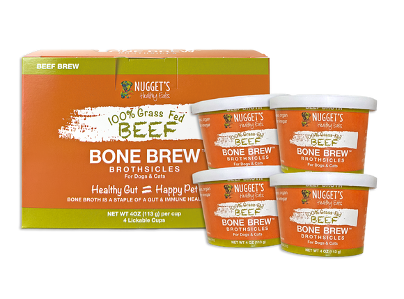 Nugget's Healthy Eats 100% Grass-Fed Beef Brothsicles Bone Brew for Dogs and Cats