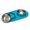 Messy Mutts Double Silicone Dog Feeder with Stainless Bowls