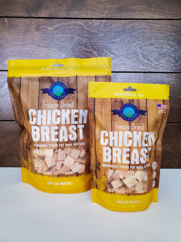 Shepherd Boy Farms Freeze-Dried Chicken Breast Treats for Dogs and Cats (8 oz)