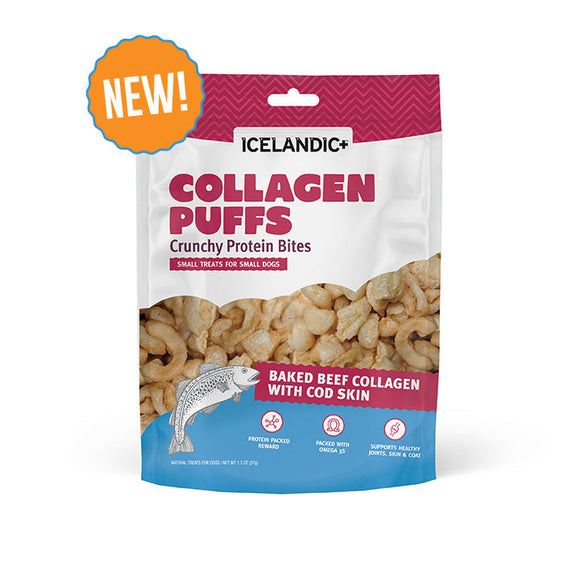 Icelandic+™ Beef Collagen Puffs with Cod Skin Treats for Small Dogs