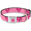 Buckle Down Collar Superman Shield Pink Medium (Medium)