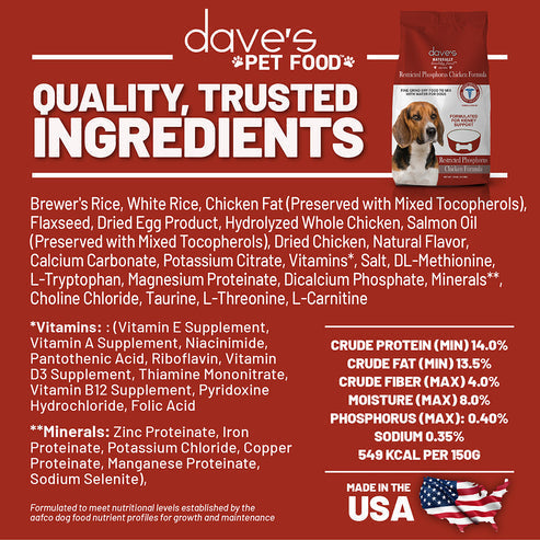 Dave's Restricted Phosphorus Crumbles Dog Food (4 lbs)