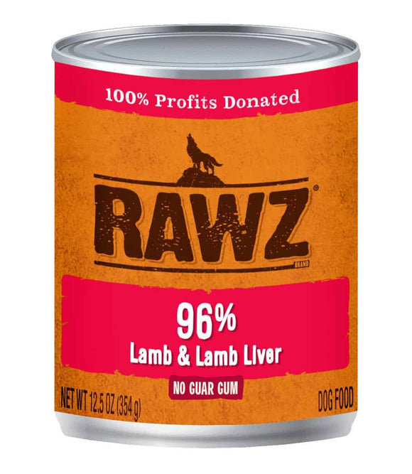 Rawz 96% Lamb & Lamb Liver Dog Food (12.5 oz)