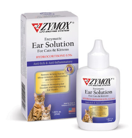 ZYMOX® Enzymatic Ear Solution with 0.5% Hydrocortisone for Cats and Kittens