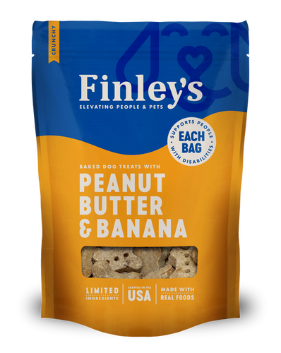 Finley's Peanut Butter Banana Crunchy Biscuits Dog Treats