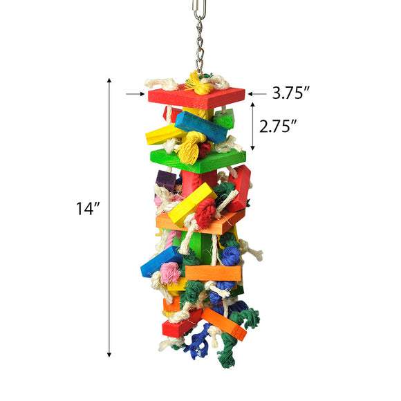 A & E Cage Medium Cluster of Blocks Bird Toy (18