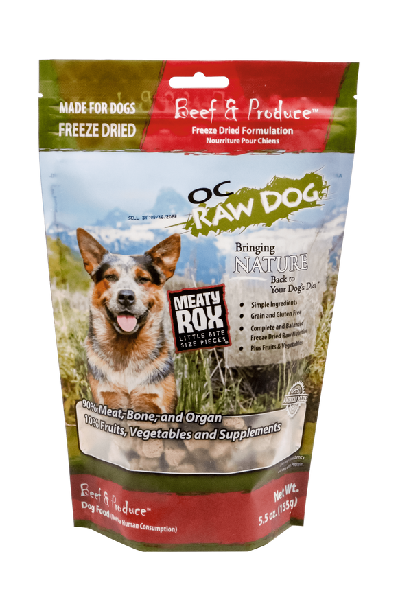 OC Raw Dog Freeze-Fried Beef & Produce Meaty Rox