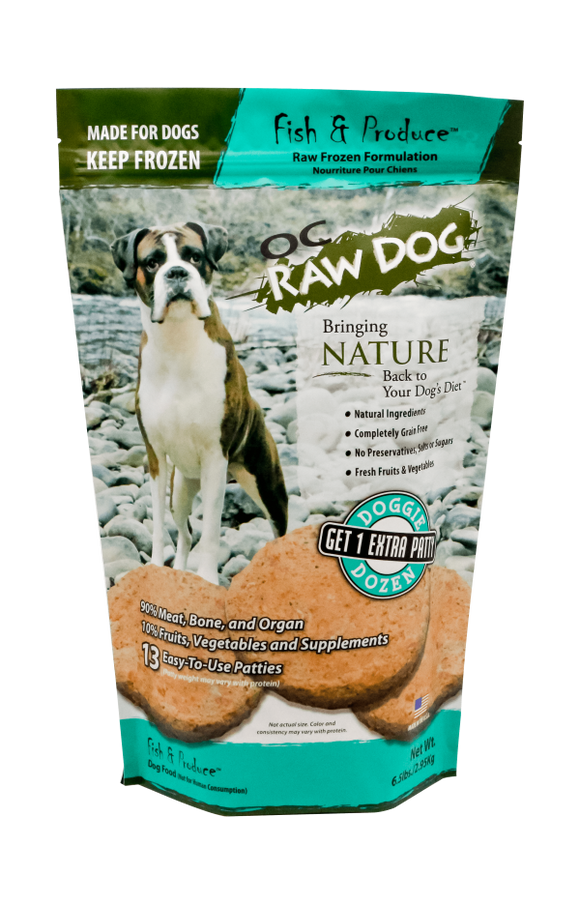 OC Raw Dog Frozen Fish & Produce Patty