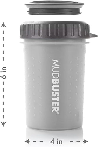 Dexas MudBuster® Portable Dog Paw Cleaner Light Gray Large With Lid (Light Gray - Large)