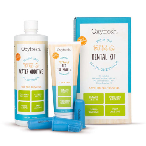 Oxyfresh Premium Pet Dental Kit | Freshens Dog & Cat Bad Breath | Cleans Teeth (Dental Kit)