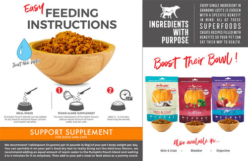 Grandma Lucy's Pumpkin Pouch Inflammation Support Supplement for Dogs & Cats