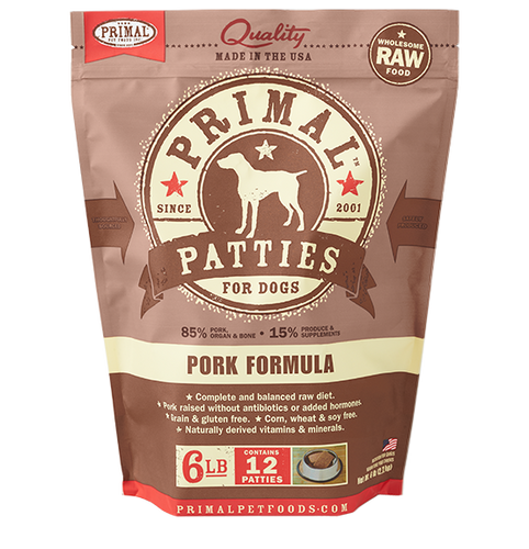 Primal Pet Foods Canine Raw Frozen Patties (Beef 6 Lb)