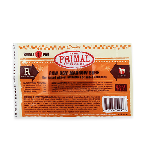 Primal Pet Foods Raw Recreational Beef Marrow Bones (6 Pk)