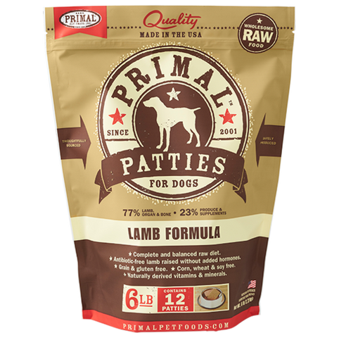 Primal Pet Foods Canine Raw Frozen Patties (Beef 6 Lb)