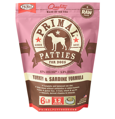 Primal Pet Foods Canine Raw Frozen Patties (Beef 6 Lb)