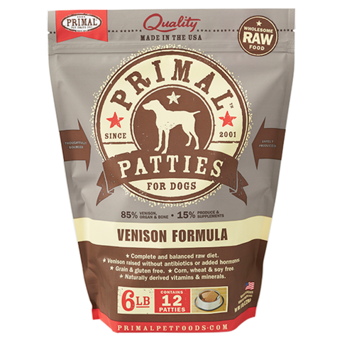 Primal Pet Foods Canine Raw Frozen Patties (Beef 6 Lb)