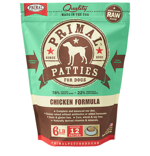 Primal Pet Foods Canine Raw Frozen Patties (Beef 6 Lb)