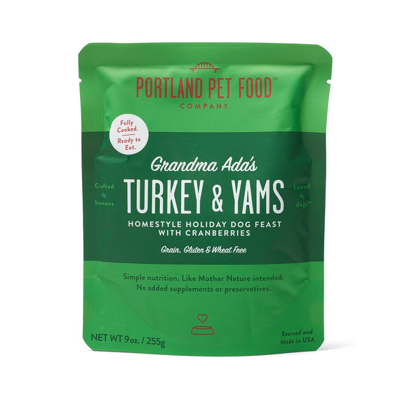 Portland Pet Food Company Grandma Ada's Turkey & Yams Grain & Gluten-Free Holiday Dog Meal Feast (9 oz)