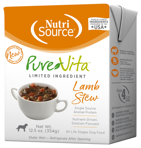 NutriSource® PureVita Lamb Stew Limited Ingredient Wet Dog Food (12.5 oz)