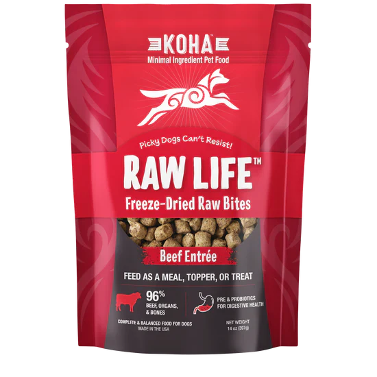 Koha Freeze-Dried Raw Bites Beef Entrée for Dogs (14 oz)