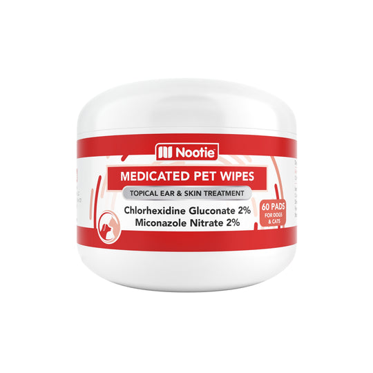 Nootie Antifungal & Antibacterial Medicated Pet Wipes for Dogs and Cats