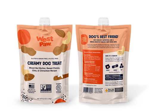 West Paw Nut Butter, Sweet Potato, Chia Seed Creamy Dog Treat (6.2 Oz)