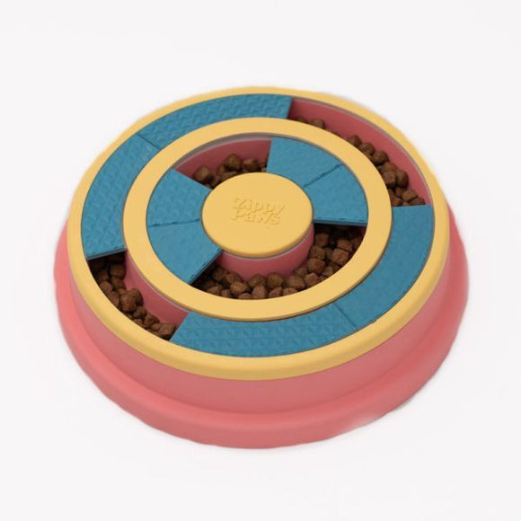 ZippyPaws SmartyPaws Puzzler Feeder Bowl - Wagging Wheel (11.5 x 11.5 x 2.5 inch)