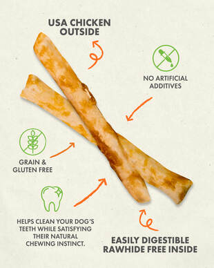 Canine Naturals Hide Free Chicken Chews Puppy Sticks (5” Sticks 10 Count)