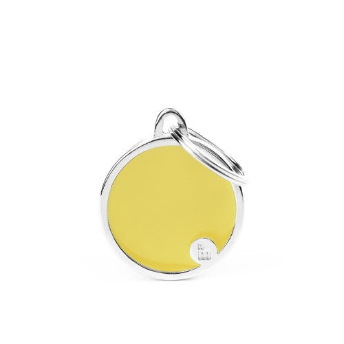 MyFamily Basic Handmade Yellow Circle ID Tag