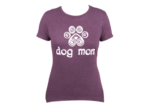 Dog Speak Dog Mom Tee Shirt Purple
