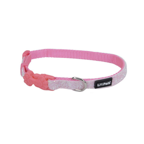 Coastal Pet Products Li'l Pals Adjustable Dog Collar with Glitter Overlay (Orchid Sparkle 3/8 x 8-12)