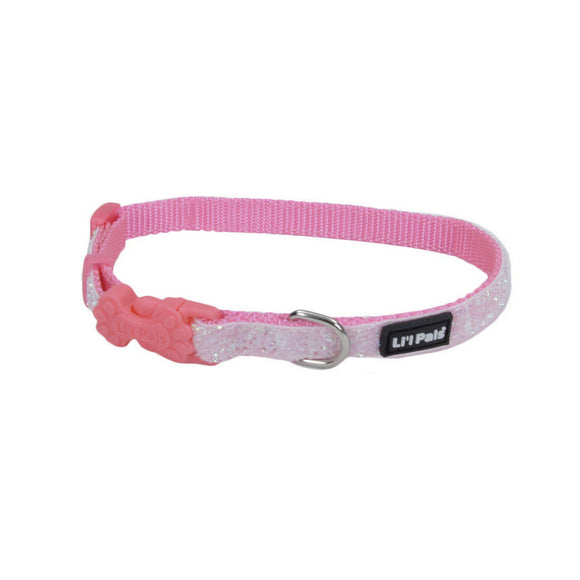 Coastal Pet Products Li'l Pals Adjustable Dog Collar with Glitter Overlay (Orchid Sparkle 3/8