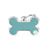 MyFamily Basic Handmade Big Light Blue Bone ID Tag