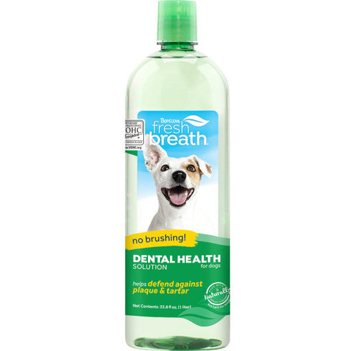 TropiClean Fresh Breath Dental Health Solution for Dogs (16-oz)