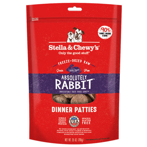 Stella & Chewy's Freeze-Dried Raw Dinner Patties For Dogs Absolutely Rabbit Recipe