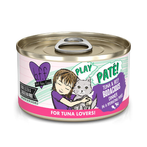 Weruva B.F.F. PLAY PATÉ! Bodacious Tuna & Beef Dinner in a Hydrating Purée Cat Food