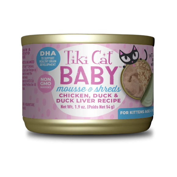 Tiki Cat® Baby Mousse & Shreds Chicken, Duck & Duck Liver Recipe