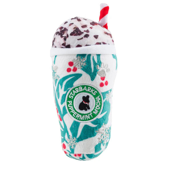 Haute Diggity Dog Starbarks Puppermint Mocha - Holly Print Cup Dog Toy