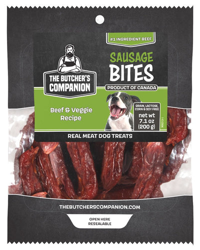 The Butcher's Companion Sausage Bites Beef & Veggie Recipe Dog Treats